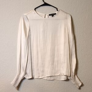 Banana Republic Cream Puff Sleeve Blouse with Bib Collar